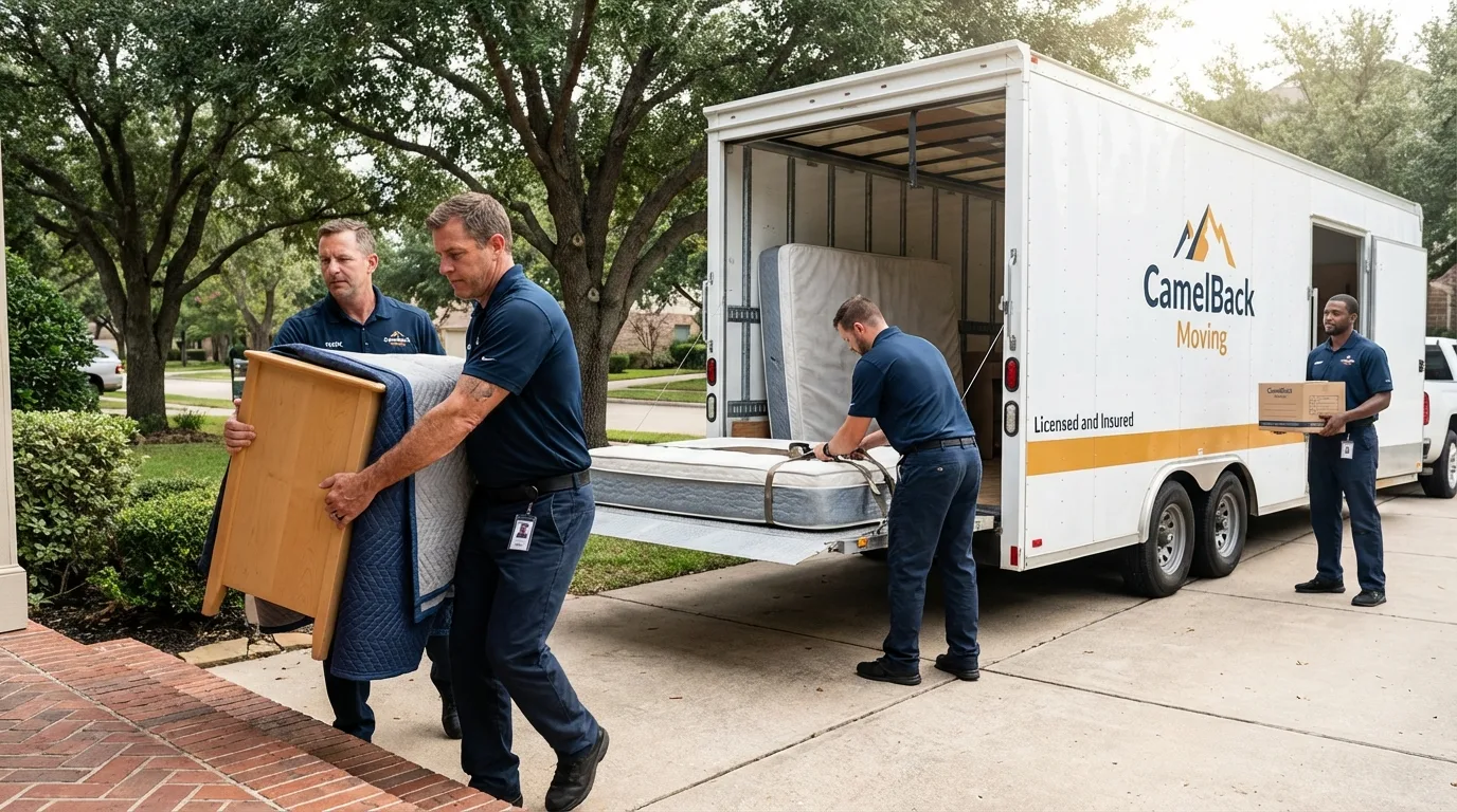 Crew loading residential truck for cross-state move from Metuchen, NJ